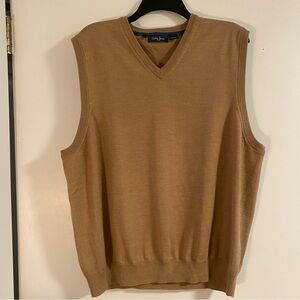 Bobby Jones 100% Merino Wool Sweater Vest Men’s XL Brown Preppy Golf Academia